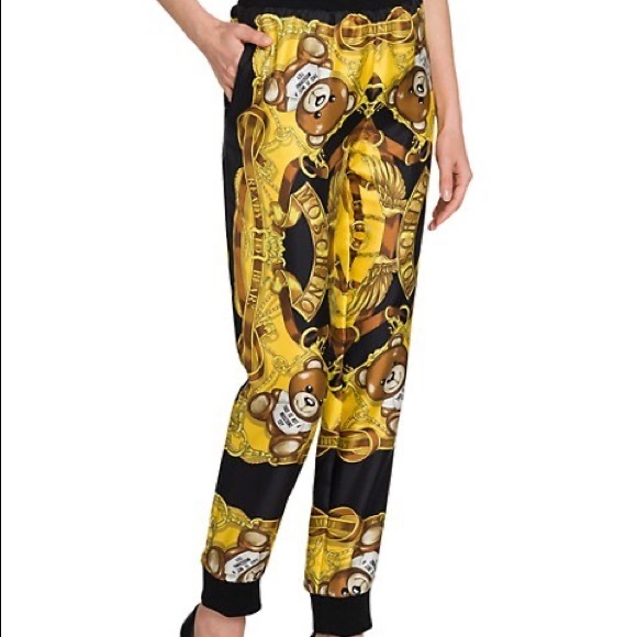 Moschino Bear Logo Silk Joggers - Picture 1 of 4